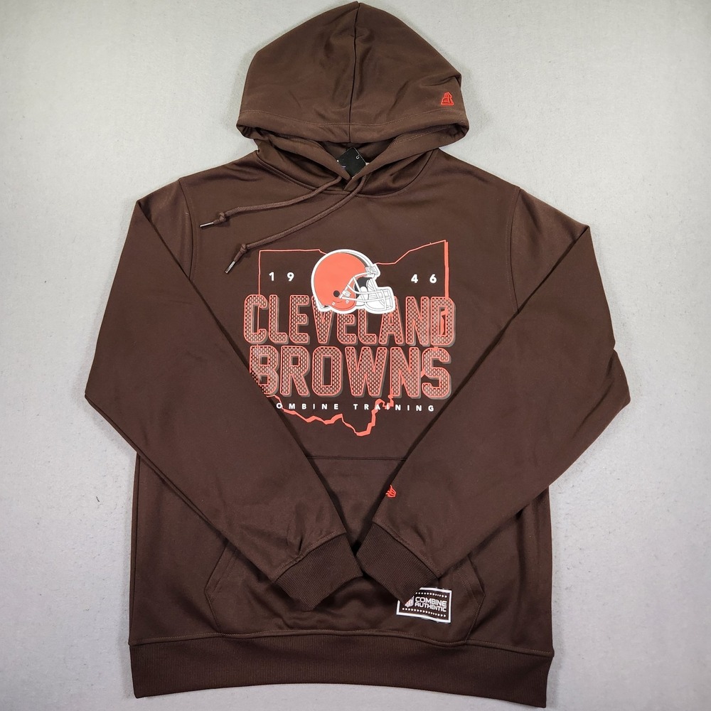 New Era NFL Combine Authentic Cleveland Browns Performance Hoodie Mens Large NWT